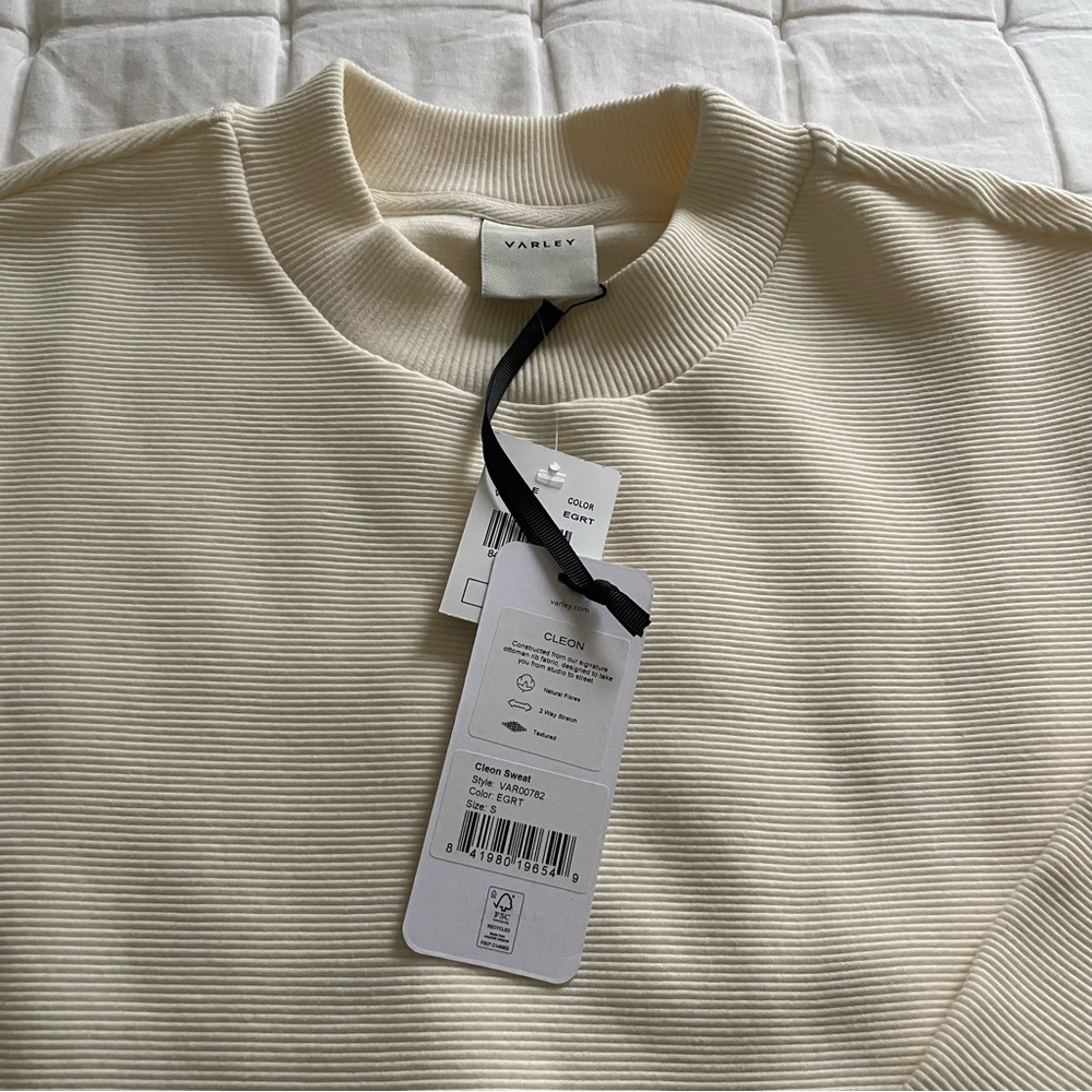 Varley Cleon pullover in Egret cream - Picture 8 of 12